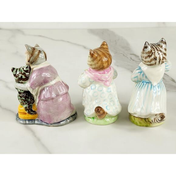 Breatrix Potter's Cat Kitten Lover Ribby Tabitha Miss Moppet 3 3/4" Year 1976 x3 - Picture 9 of 16